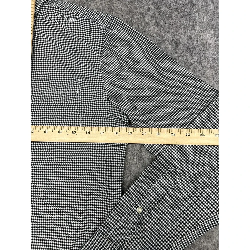 Banana‎ Republic Shirt Mens S Black Check Grant Fit Oxford Button Career Office